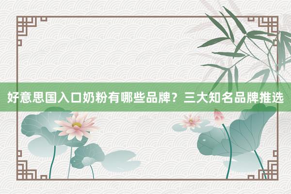 好意思国入口奶粉有哪些品牌？三大知名品牌推选